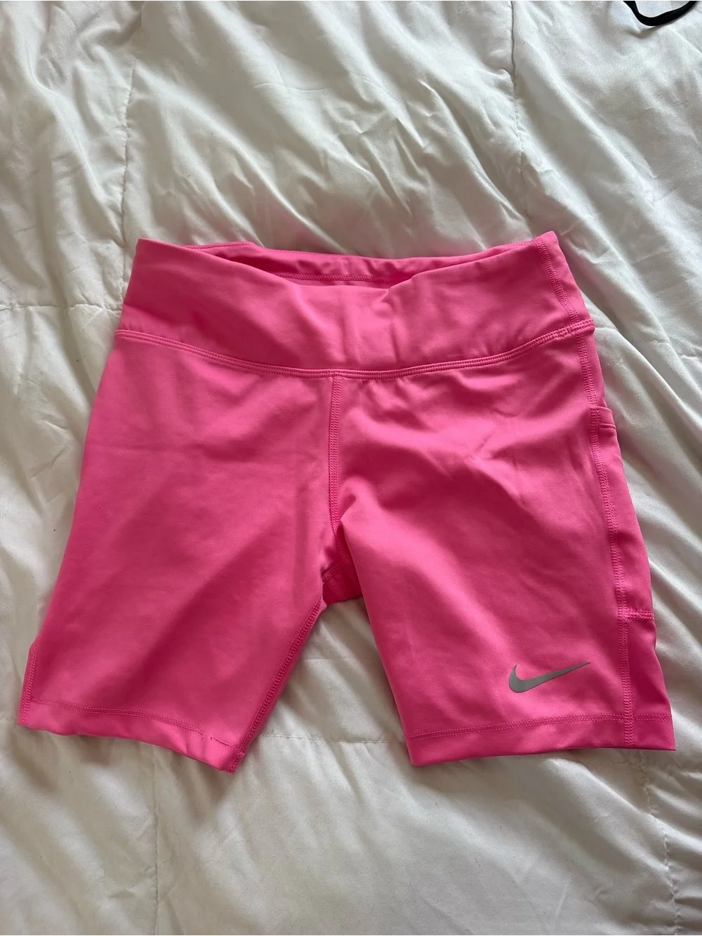 Nike Low Rise Hot Pink Women's Bike Shorts with Reflective Swoosh